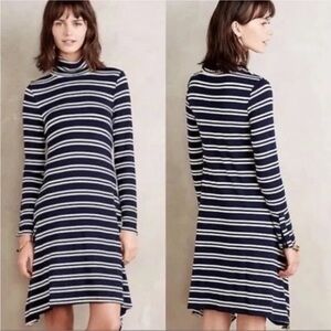 Anthropologie Maeve Dress XS Navy Blue Striped‎ Preppy Coastal Fisherman